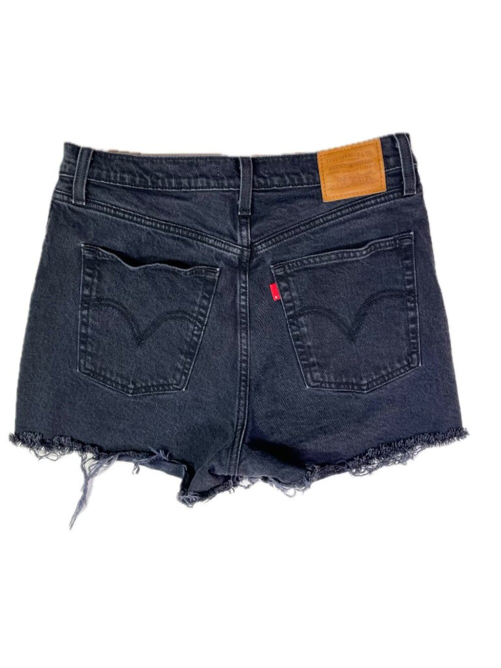 Levi's Premium Size 30 Ribcage Short Denim Cutoff Button-Fly Black